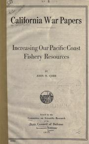 Cover of: Increasing our Pacific Coast fishery resources