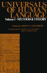 Universals of human language by Charles Albert Ferguson, Greenberg, Joseph Harold, Edith A. Moravcsik