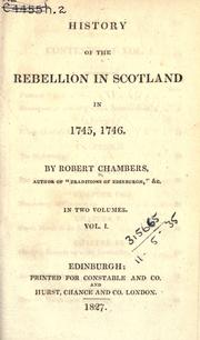 Cover of: History of the rebellion in Scotland in 1745, 1746