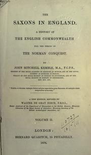The Saxons in England by John Mitchell Kemble