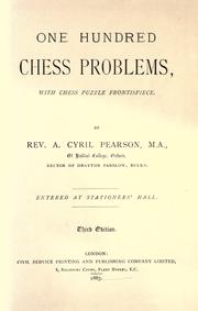 Cover of: One hundred chess problems