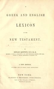 Cover of: A Greek and English lexicon of the New Testament by Robinson, Edward