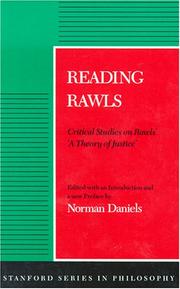 Cover of: Reading Rawls: Critical Studies on Rawls' "A Theory of Justice"
