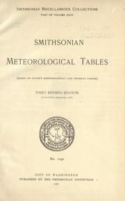 Smithsonian meteorological tables by Smithsonian Institution