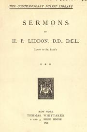 Cover of: Sermons by Henry Parry Liddon