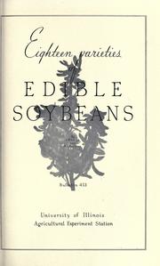 Cover of: Eighteen varieties of edible soybeans