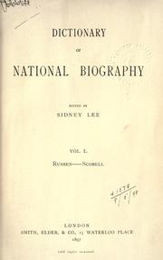 Cover of: Dictionary of national biography by Edited by Sidney Lee