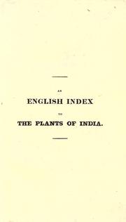 Cover of: An English index to the plants of India by Henry Piddington
