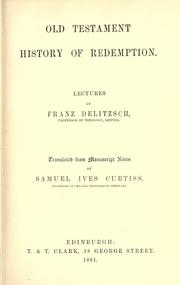 Cover of: Old Testament history of redemption: lectures