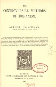 Cover of: The controversial methods of Romanism