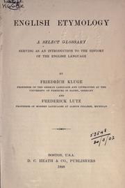 English etymology by Friedrich Kluge