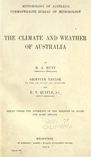 Cover of: The climate and weather of Australia by H. A. Hunt