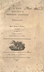 Cover of: A walk through some of the western counties of England. by Warner, Richard