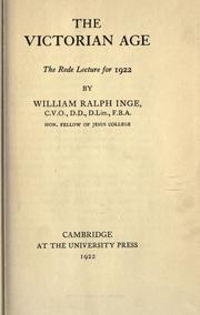 Cover of: The Victorian age by Inge, William Ralph