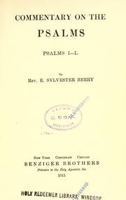 Cover of: Commentary on the Psalms, Psalms I-L.