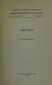 Cover of: Sarsi texts