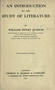 Cover of: An introduction to the study of literature by William Henry Hudson