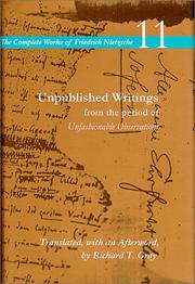 Cover of: Unpublished writings from the period of Unfashionable observations | Friedrich Nietzsche