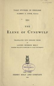 Elene by Cynewulf, Lucius Hudson Holt
