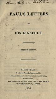 Cover of: Paul's letters to his kinsfolk.