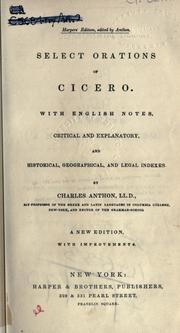 Cover of: Select orations of Cicero. by Cicero
