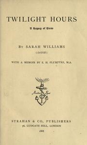 Cover of: Twilight hours by Williams, Sarah