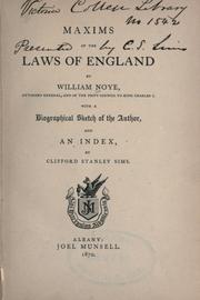 Cover of: Maxims of the laws of England