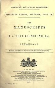 Cover of: The manuscripts of J.J. Hope Johnstone, esq., of Annandale ... by Great Britain. Royal Commision on Historical Manuscripts.