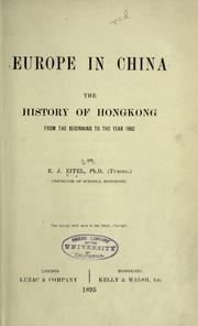 Cover of: Europe in China by Ernest John Eitel