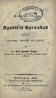 Cover of: Das sendschreiben des Apostels Barnabas: aufs Neue untersucht, ©·ubersetzt und erkl©·art