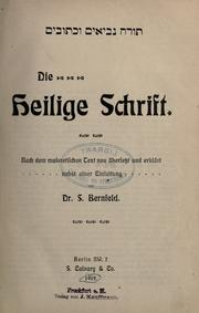 Cover of: Die Heilige Schrift by von S. Bernfel