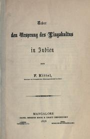 Cover of: Ueber den Ursprung des Lingakultus in Indien.