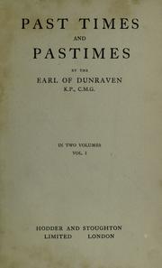 Cover of: Past times and pastimes