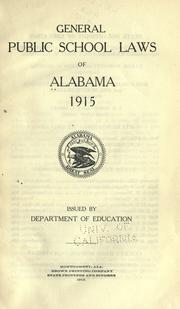 Cover of: General public school laws of Alabama, 1915.