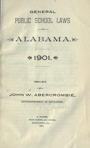 Cover of: General public school laws of Alabama. 1901.