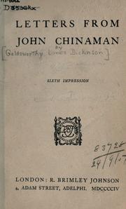 Cover of: Letters from John Chinaman.