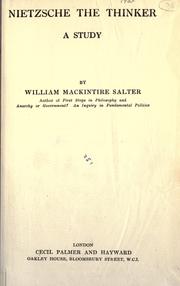 Cover of: Nietzsche the thinker by William Mackintire Salter