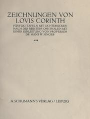 Cover of: Zeichnungen von Lovis Corinth: fünfzig Tafeln mit lichtdrucken nach des Meisters Originalen