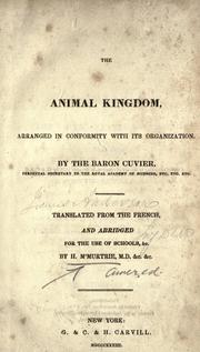 Cover of: animal kingdom: arranged in conformity with its organization