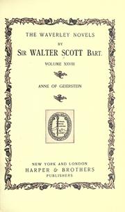 Cover of: Anne of Geierstein. by Sir Walter Scott