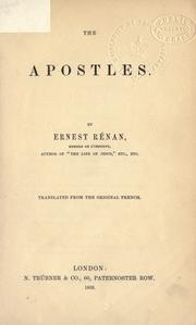 Cover of: The apostles by Ernest Renan