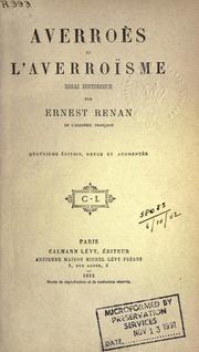 Cover of: Averroès et l'Averroïsme by Ernest Renan