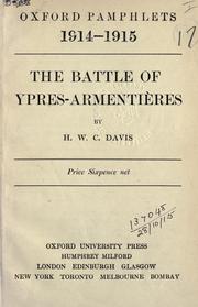 Cover of: Battle of Ypres-Armentières.