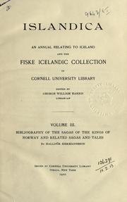 Cover of: Bibliography of the sagas of the kings of Norway and related sagas and tales by Halldór Hermannsson