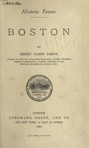 Cover of: Boston. by Henry Cabot Lodge