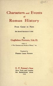 Cover of: Characters and events of Roman history, from Cæsar to Nero. by Guglielmo Ferrero
