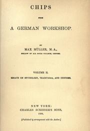 Cover of: Chips from a German workshop by F. Max Müller