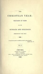 Cover of: The Christian year by John Keble