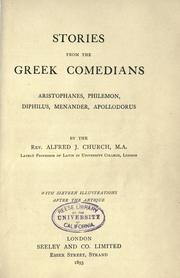 Cover of: Stories from the Greek Comedians: Aristophanes, Philemon, Diphilus, Menander, Apollodorus