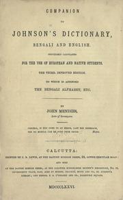 Cover of: Companion to Johnson's Dictionary: Bengali and English; peculiarly calculated for the use of European and native students.